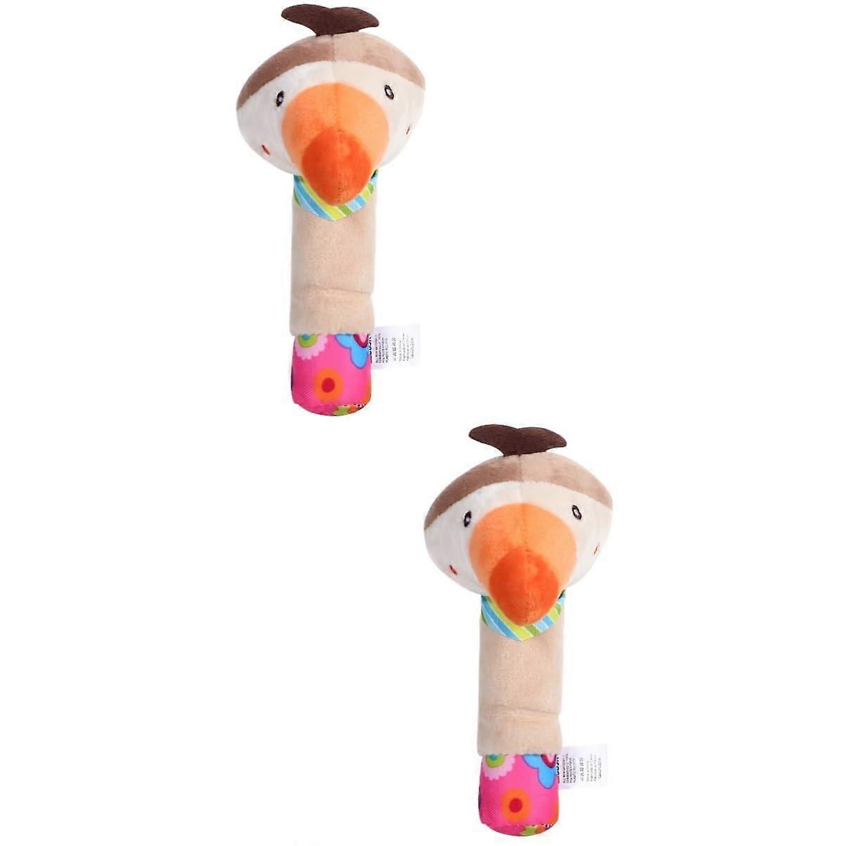 Pack of 2 Baby Rattles Toy Soft Handle Shaker Puppy Crib Plush 15X7X2cmx2pcs