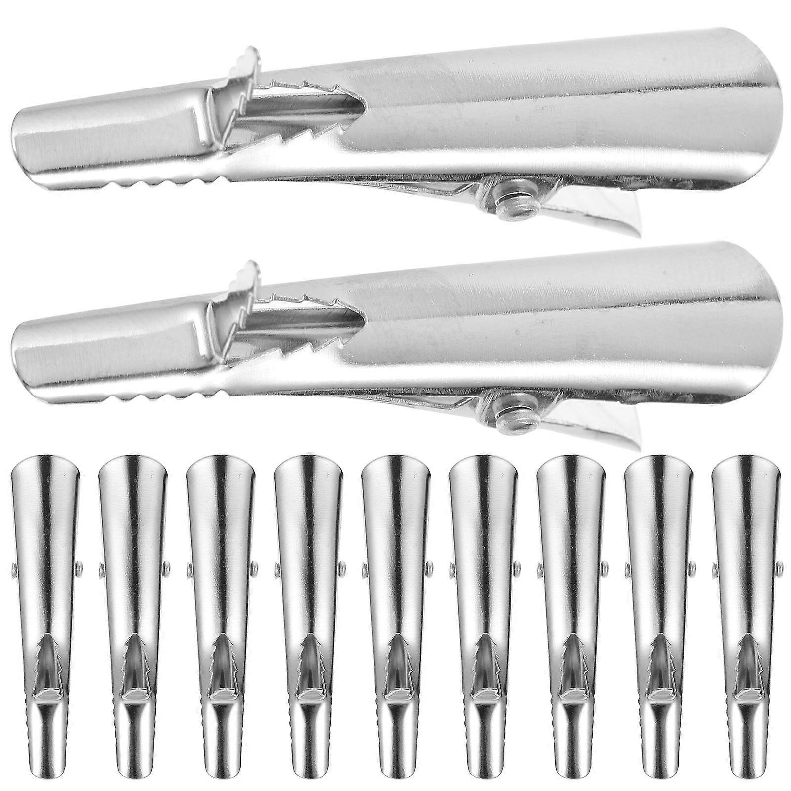 クラフトデコレーションクランプ金属固定クリップステンレス鋼フラットトップ歯エッジ50個