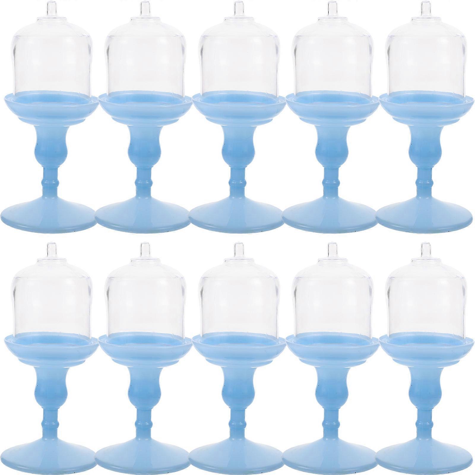 10pcs Dome Shaped Candy Boxes Candy Containers Dessert Display Plate with Dome