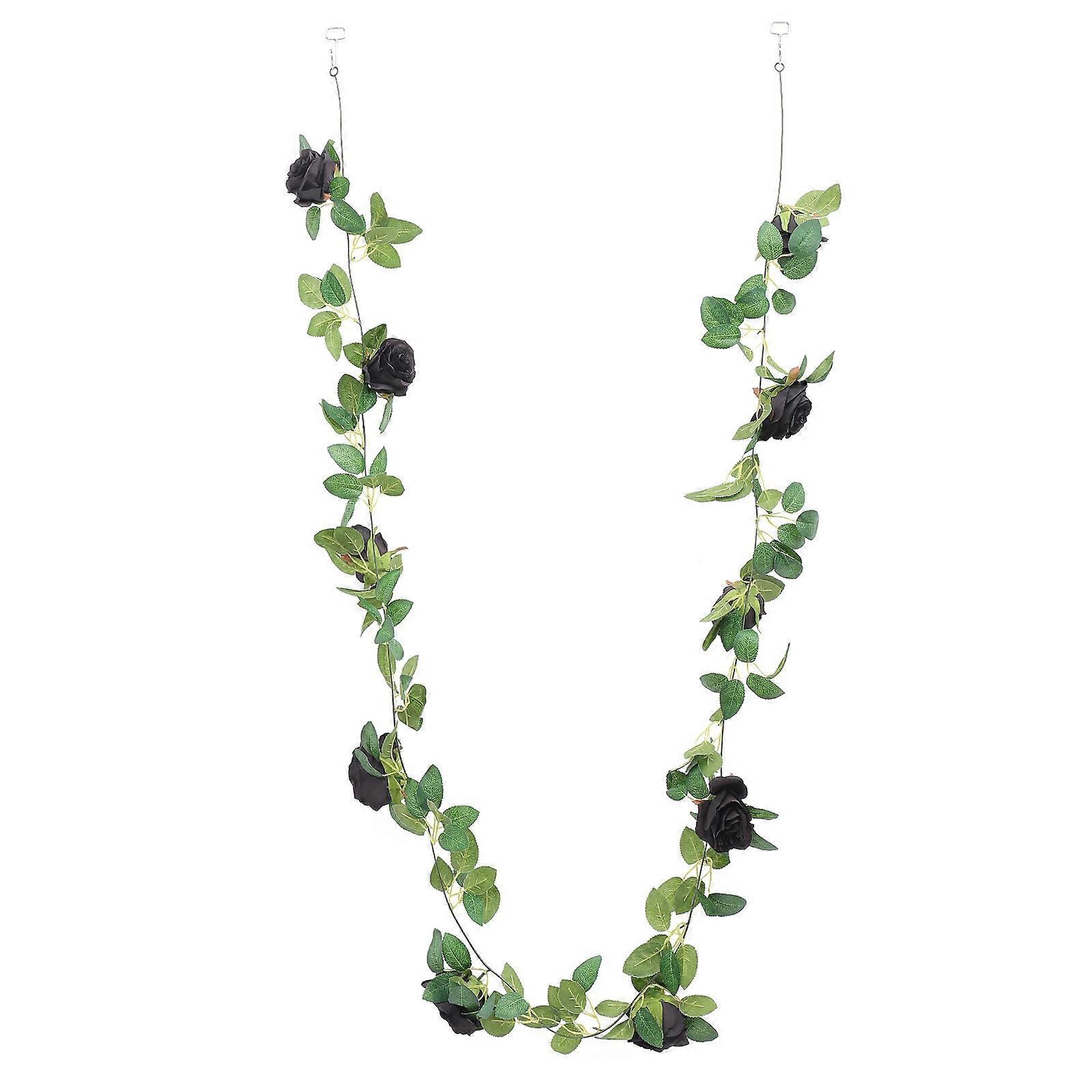 Artificial Black Rose Artificial Flowers Halloween Rose Decor 250CM Plastic Realistic Appearance 1Pcs