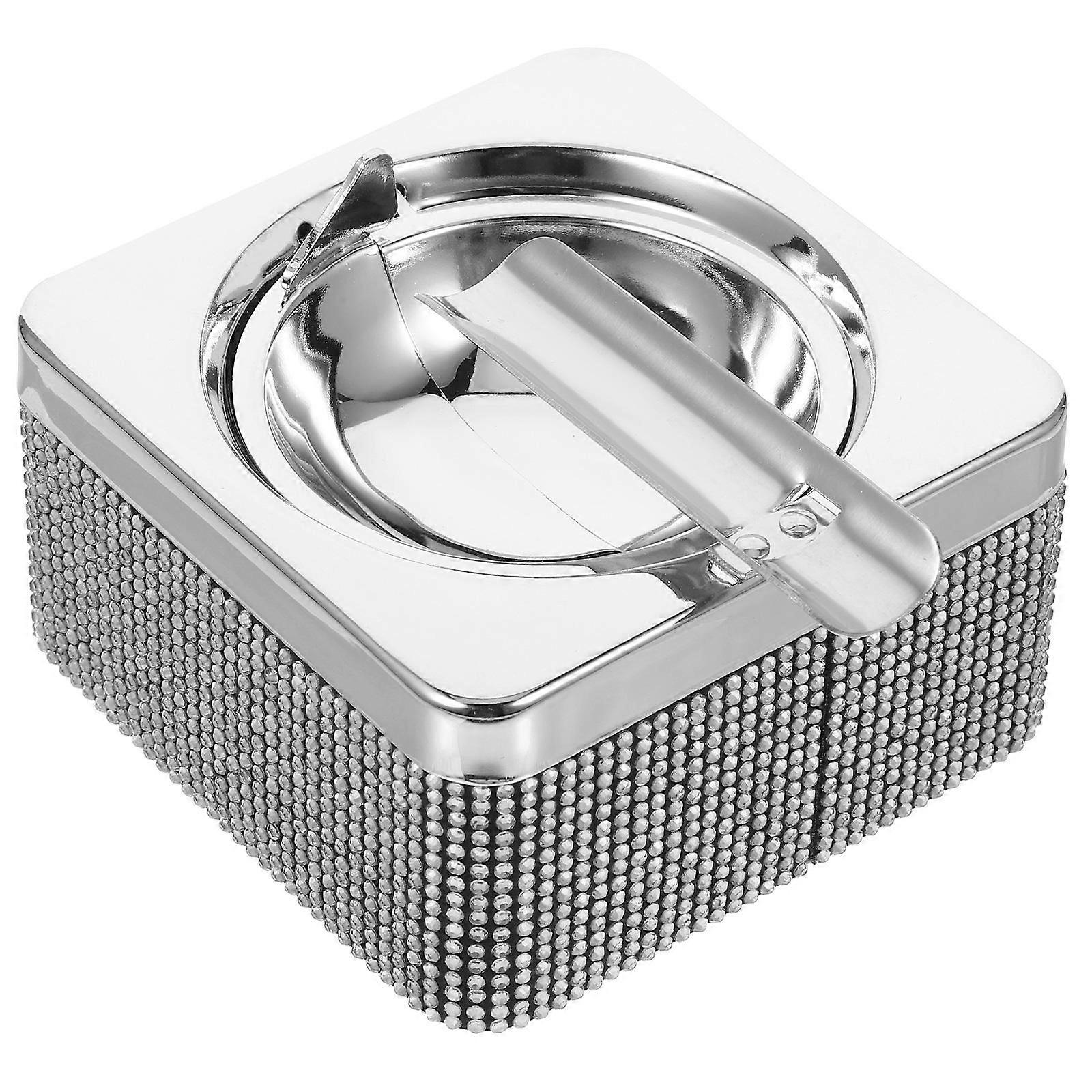Stainless Steel Ashtray for Car Use Travel Accessory with Large Capacity 1Pack