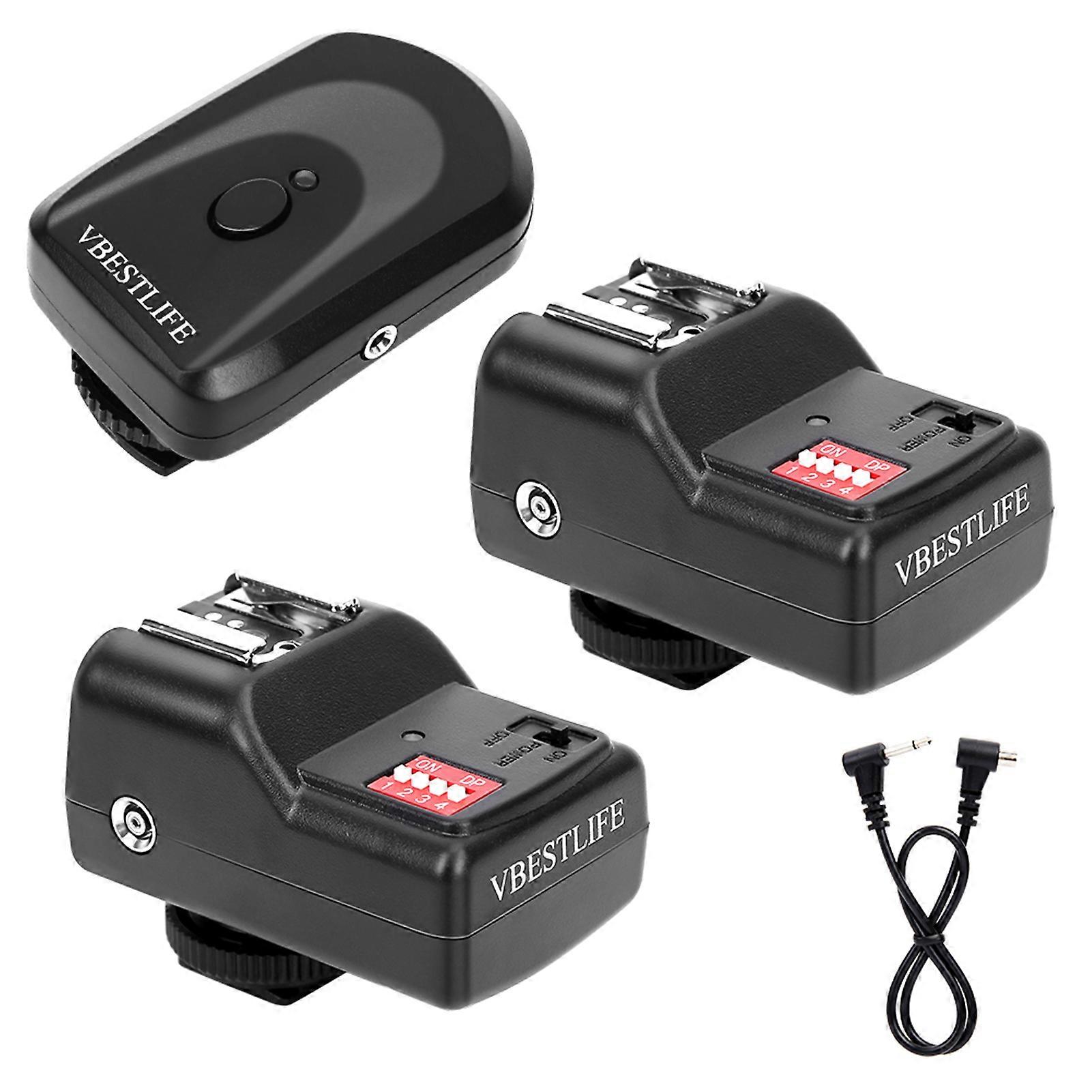 VBESTLIFE 16 Channel Wireless Flash Trigger Set with 1 Transmitter 2 Receivers 1 Sync Cord