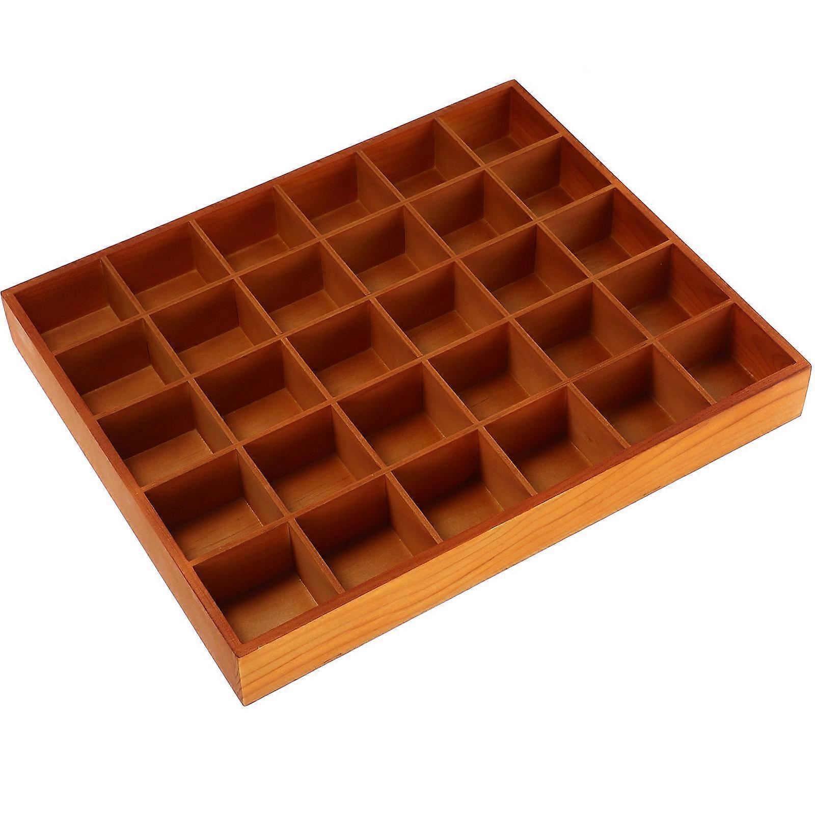 Wooden Display Holder with Tabletop Box Compartments 1 Set Storage Solution