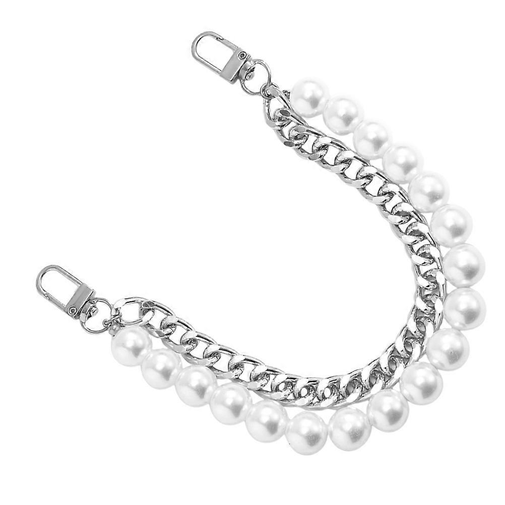 Bag Pearls Chain Strap for Handbag Replacement White Artificial Pearl Chain