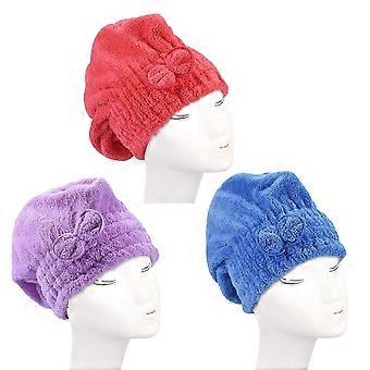 Schnelltrocknendes langes Haar Locken Handtuch Schnelltrocknender Turban Mikrofaser Baumwolle