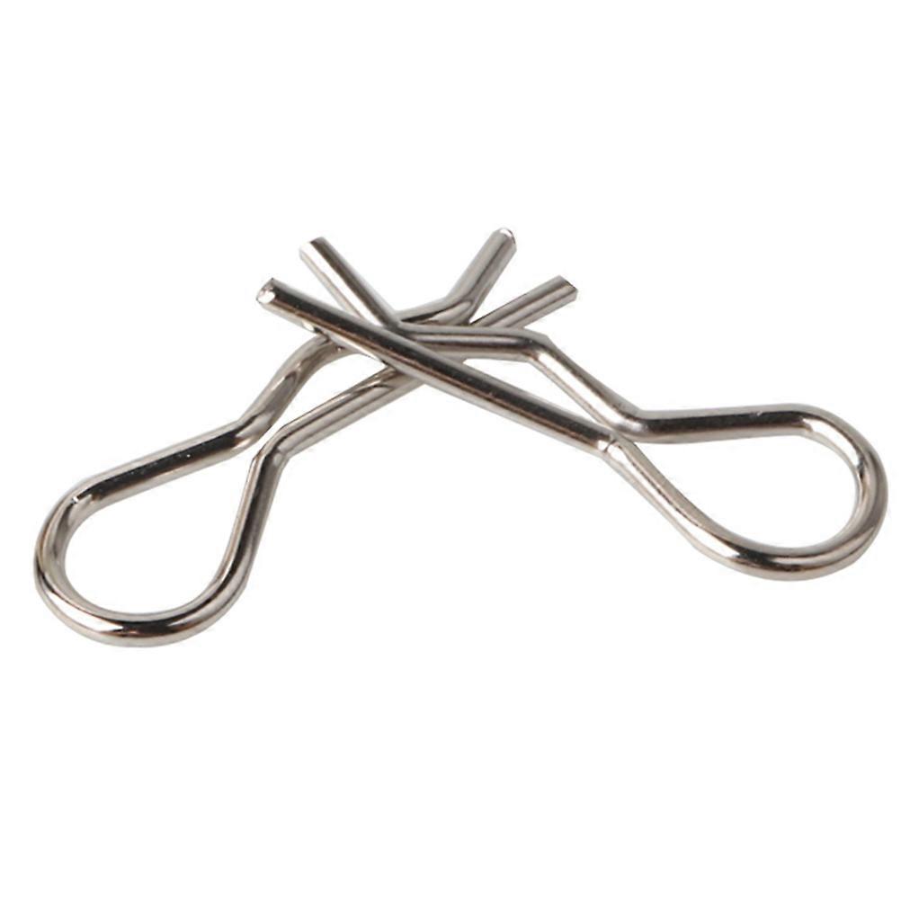 R Shape Clips for RC Car Made of Stainless Steel Durable and Solid 100 Pieces Silver Color Compatible with 1/10th Scale Model Cars