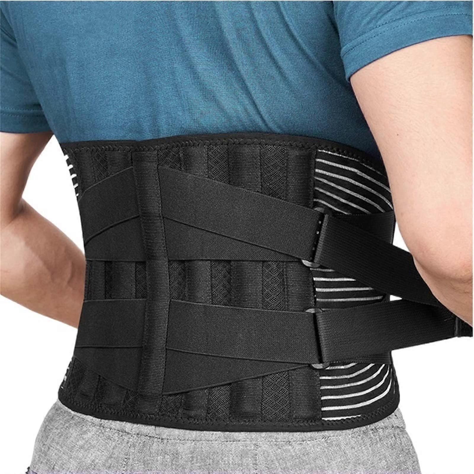 Double Retracting Lumbar Support Belt for Men and Women, Spine Decompression Brace, Size S