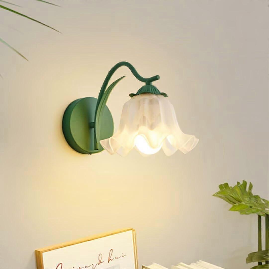 Vintage Lily of the Valley Wall Lamp, Glass Flower Wall Lamp Vintage Lily of the Valley Wall Lamp, Glass Flower Wall Lamp