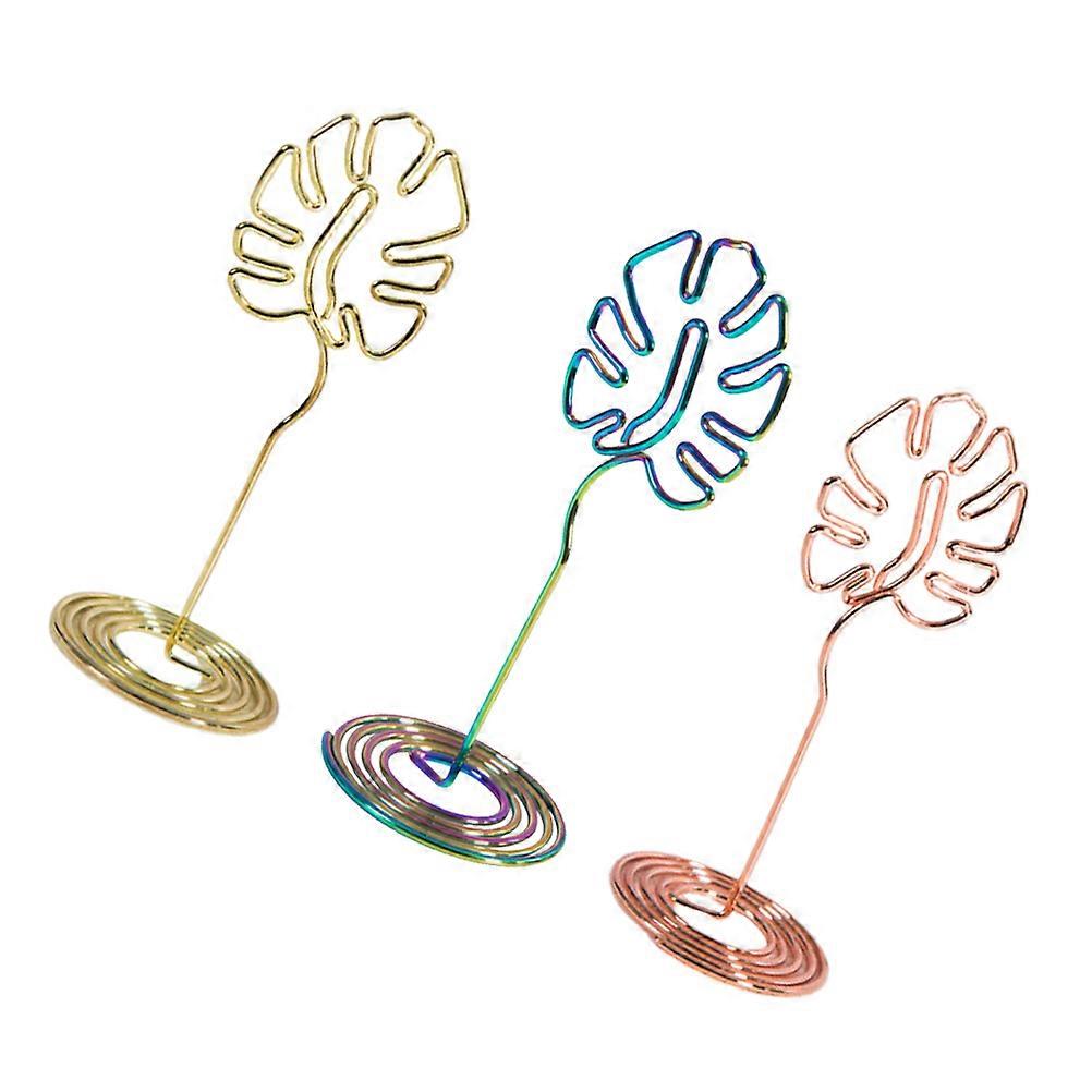 MultiColor Metal Table Number Holders and Memo Clips for Wedding and Party Decorations 3Pcs