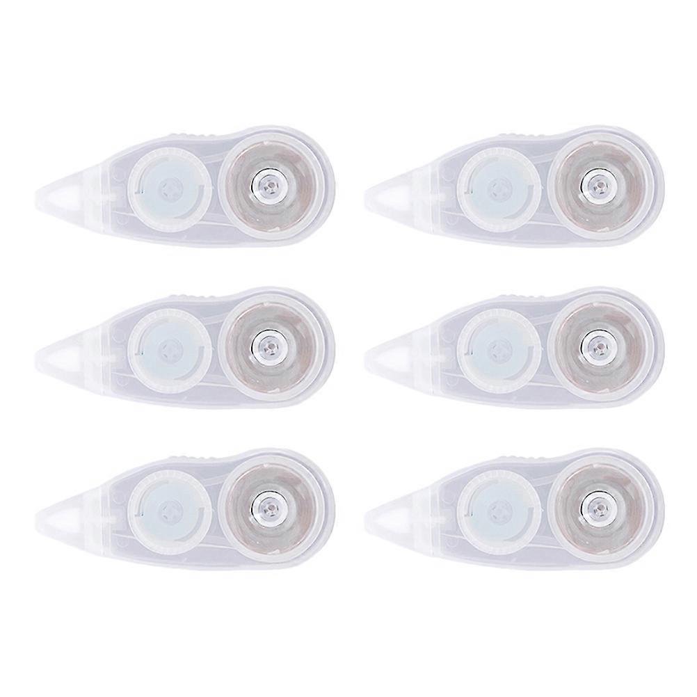 6pcs Portable Correction Tape White Transparent Rollers Smooth Grip for School Office Quick Drying Error Fixing Stationery Supplies
