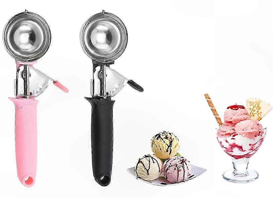 Stainless Steel Ice Cream Scoop with Easy Release for Cookie Dough, Mashed Potatoes, Meatballs, and Fruit Salads