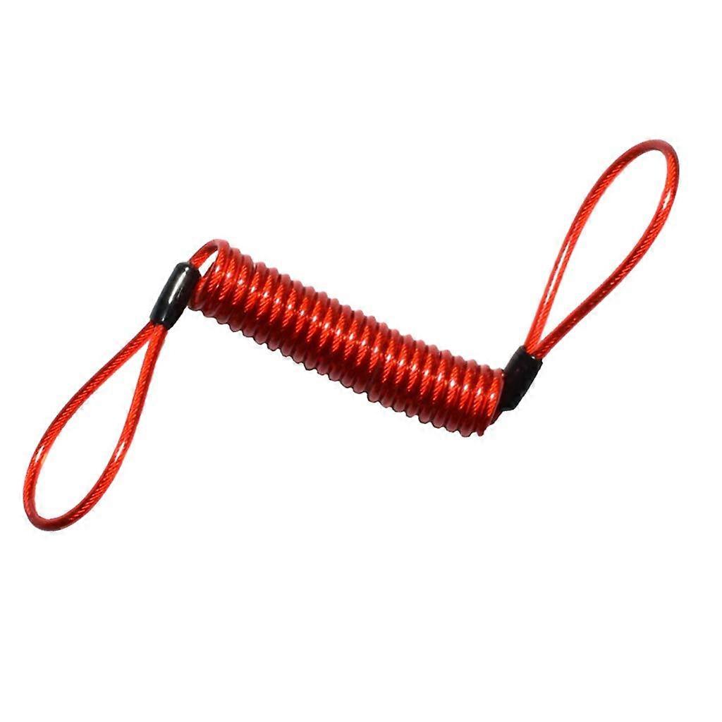 Motorcycle Reminder Cable for Brake Disc Lock, Max. Expansion Length 1.5 m, Red