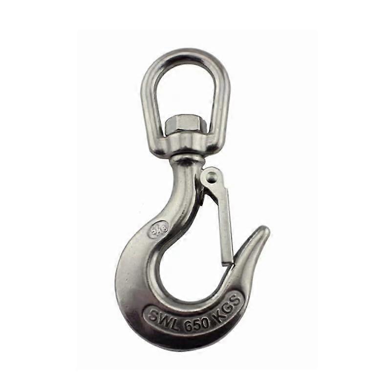 Durable Rigging Hook 150 kg, 360-Degree Rotation, Thick Body, Anti-Off Load Hook, 304 Stainless Steel Material