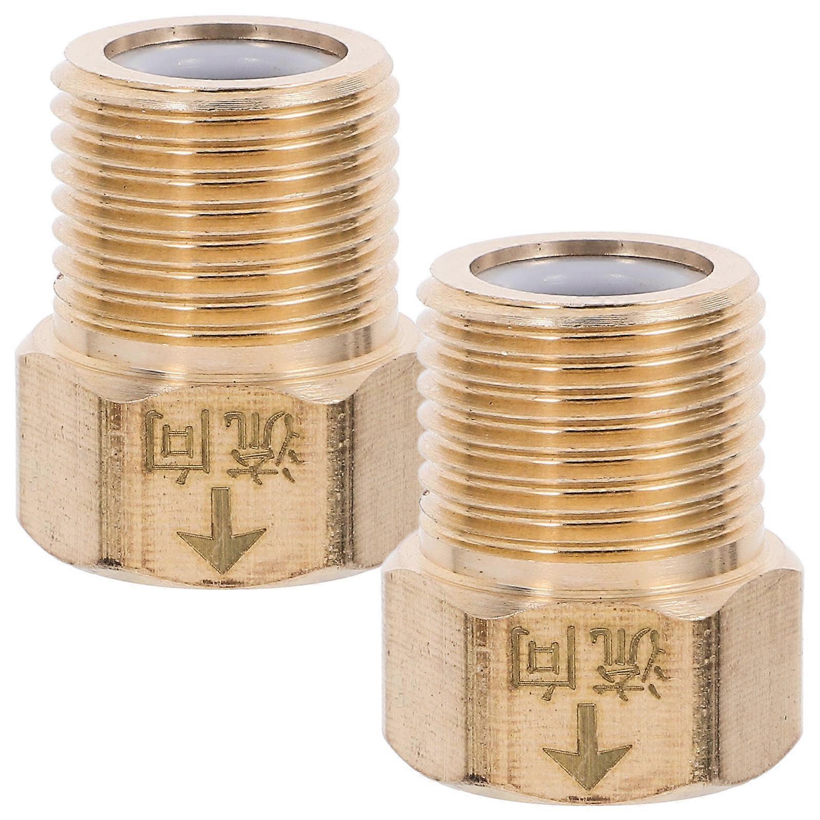 Toilet Backflow Preventer Connector Check Valve for Home Use Easy to Install 2 Pieces Golden ABS