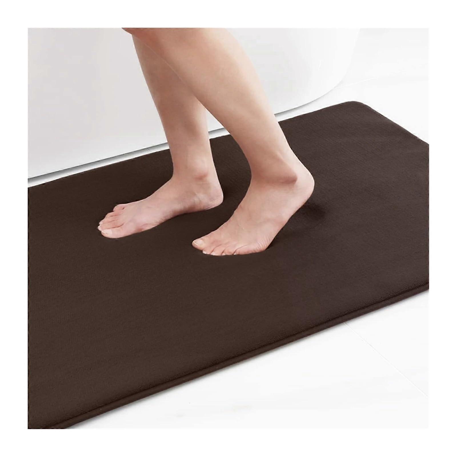 Bathroom Mat Rug NonSlip Toilet Carpet (Brown, Approx 51*76cm)
