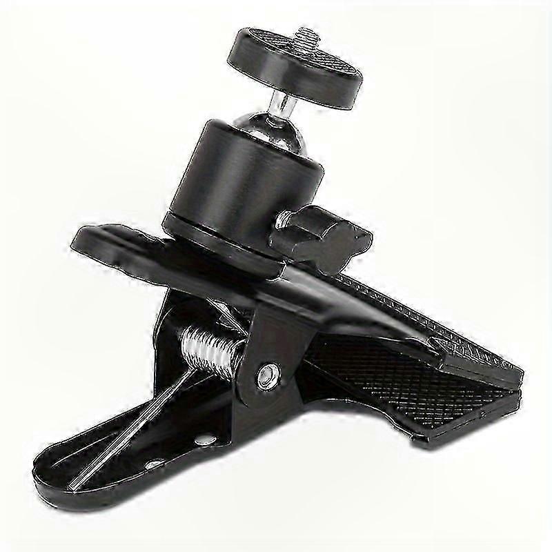 360 Rotating Camera Tripod Mount with Metal Clamp and Flash Holder for Photography Accessory