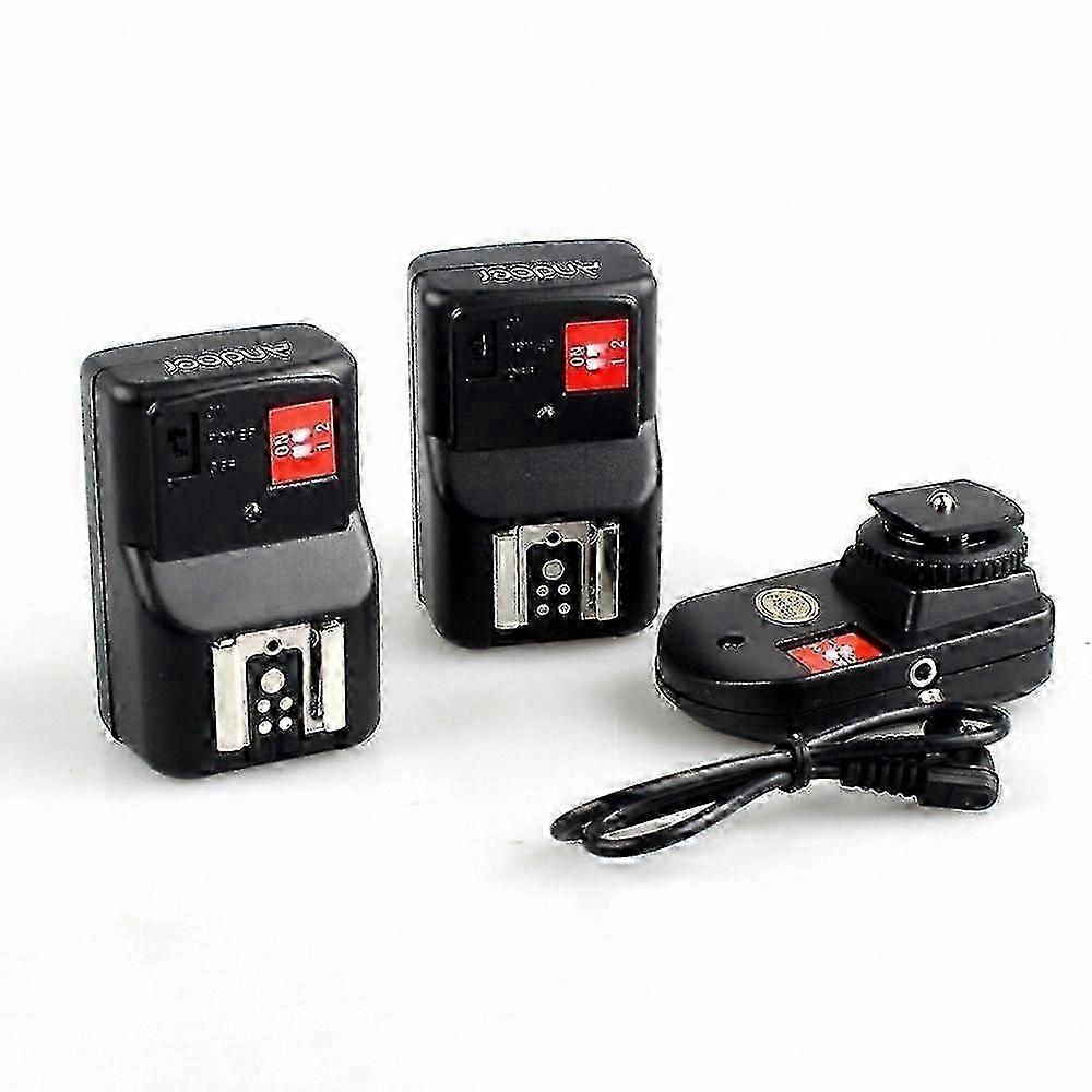 Andoer PT-04GY 4 Channels Wireless Remote Speedlite Flash Trigger Universal 1 Transmitter & 2 Receiv
