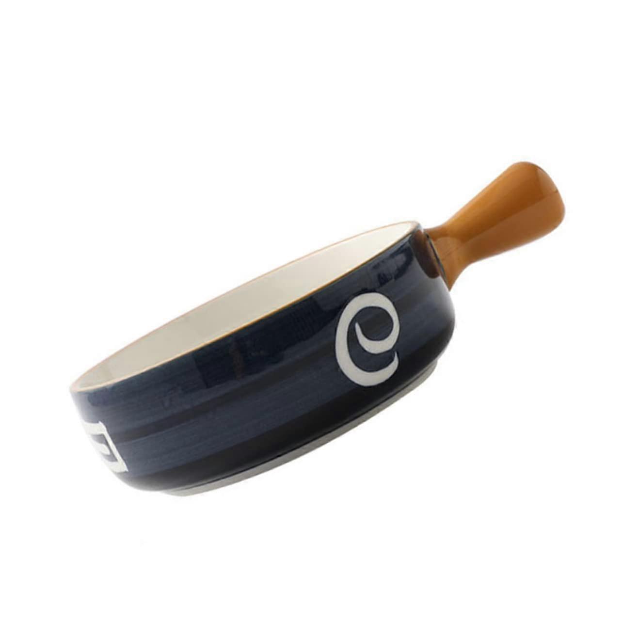 Ceramic Mixing Bowl for Salad and Fruit, Blue Serving Bowl with Handle, Versatile Kitchen Bowl for Food Prep and Serving