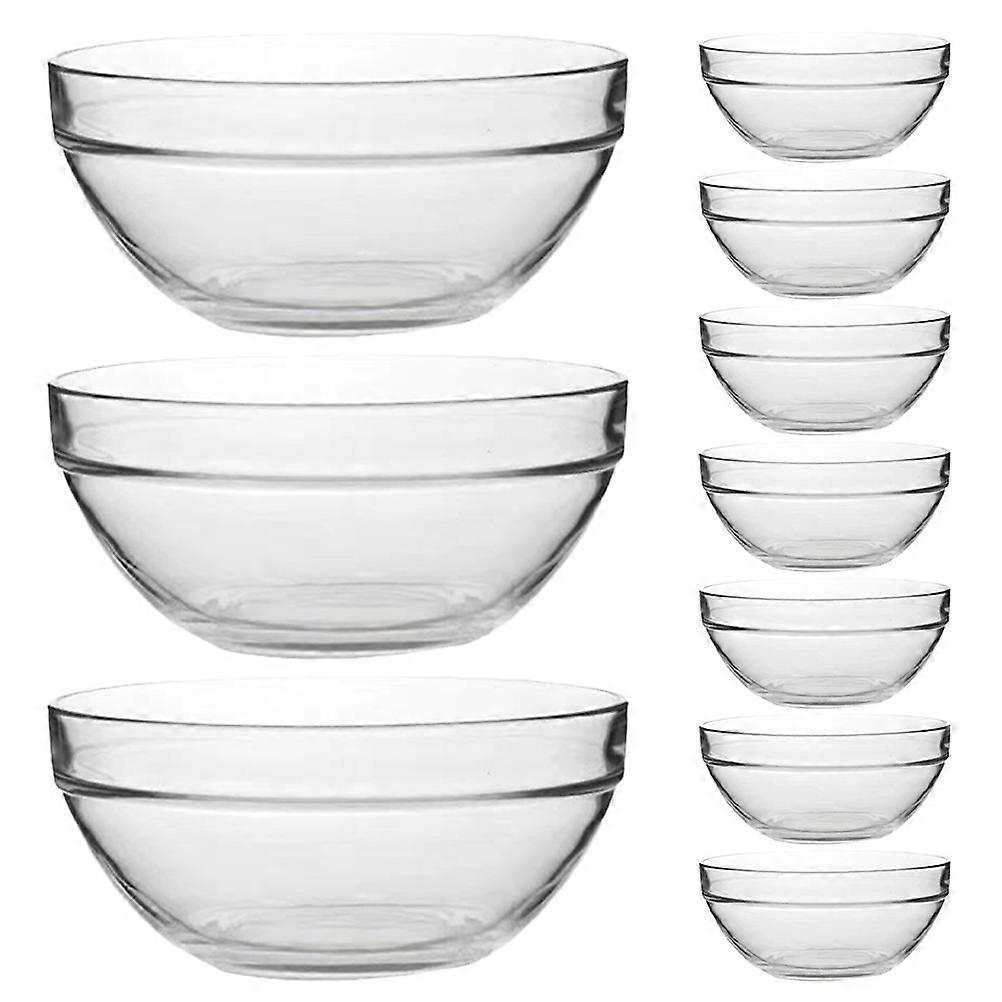 10Pcs Round Small Bowls Glass Tableware For Home Use Ideal For Desserts Salads And Various Sauces In Households