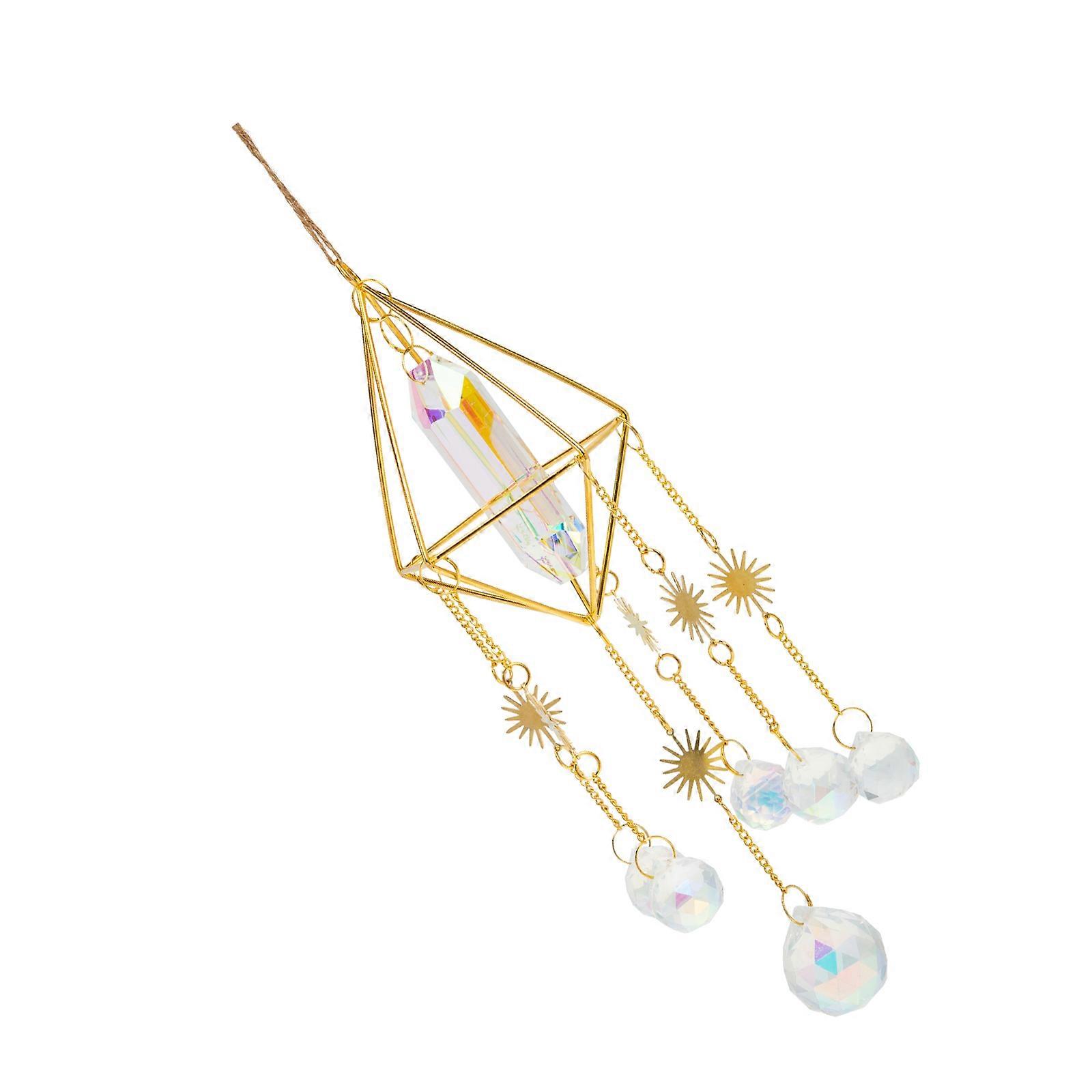 Window Crystal Pendant Hanging Ornament Elegant Design 30x10cm Refracting Light 1Set