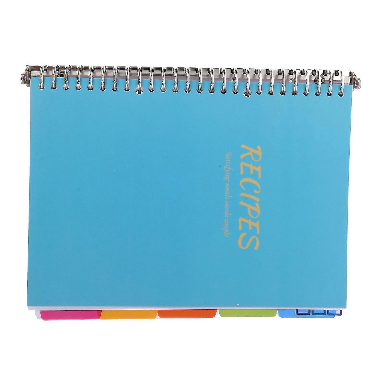 Skyblue Recipe Planner with Hard Plastic Cover for Office Use Paper and Plastic 8.5 x 11 inches