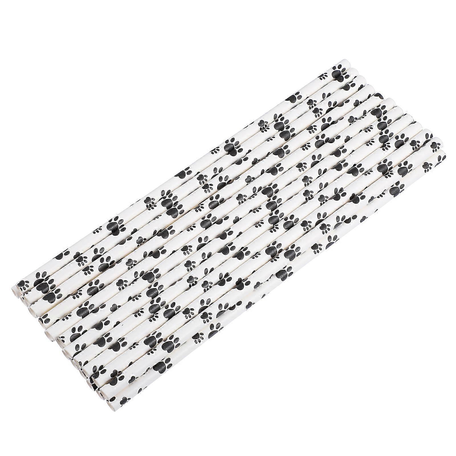 100Pcs Paper For Birthday Parties With Footprint Pattern In White Color For Party Decoration Use