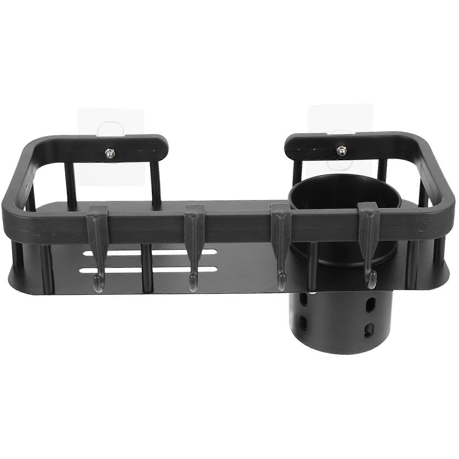 Black Alloy WallMounted Storage Shelf for Bathroom and Decorative with Drainage Design 7.87 Inches