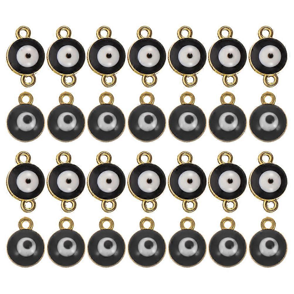 Black Evil Eye Charms for Bracelets and Necklaces DIY Jewelry Making Supplies with Alloy Material and Smooth Surface 40 Pieces