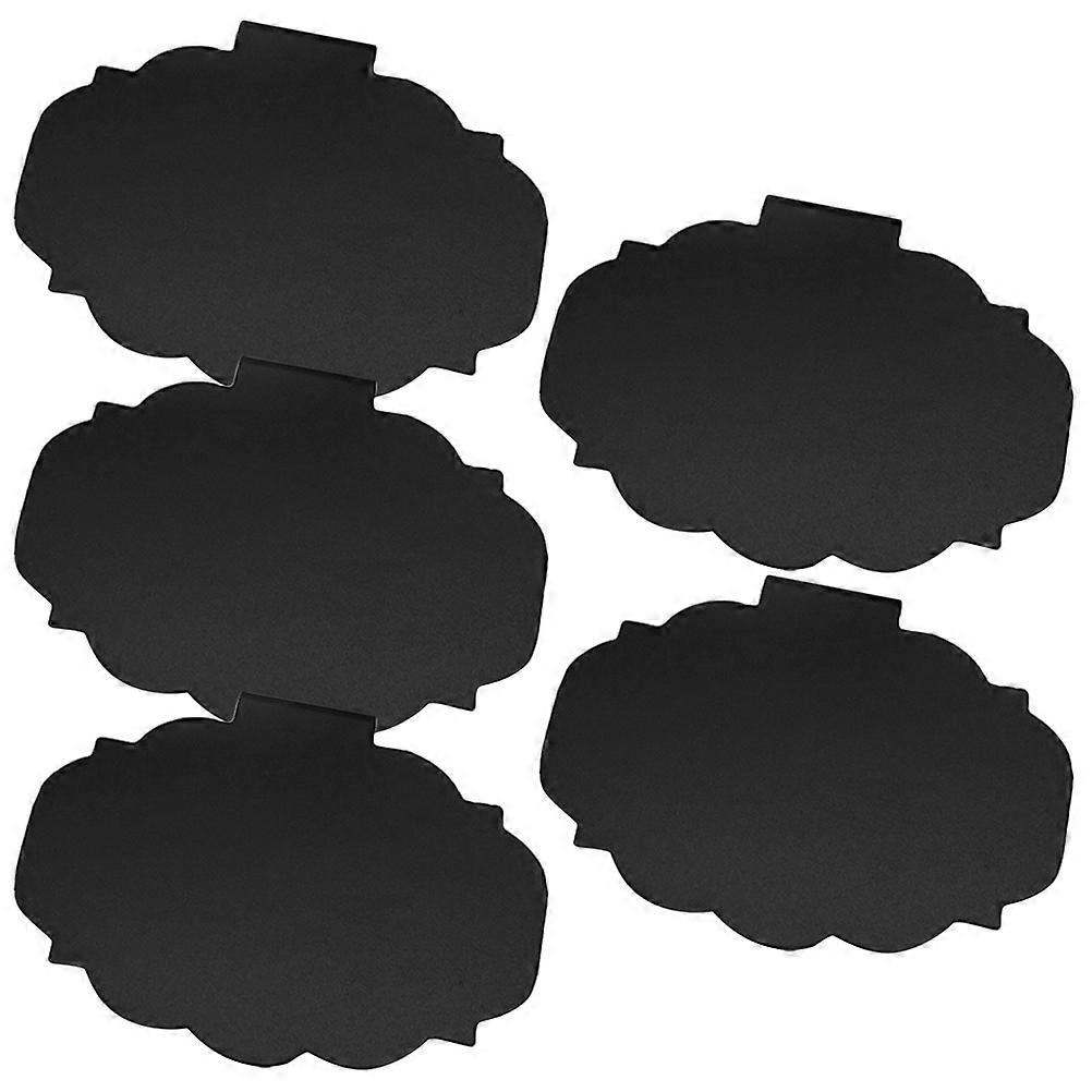 5Pcs Black Clip On Basket Label Message Board Signs With Compact Design For Kitchen Storage Labeling Tool