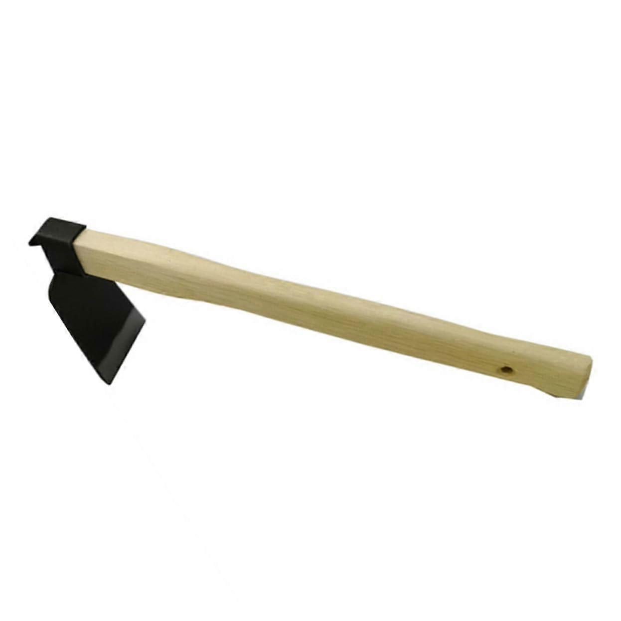 Hardened Full Steel Garden Hoe with Ergonomic Wooden Handle, Compact for Effective Weeding and Planting in Vegetable Gardening