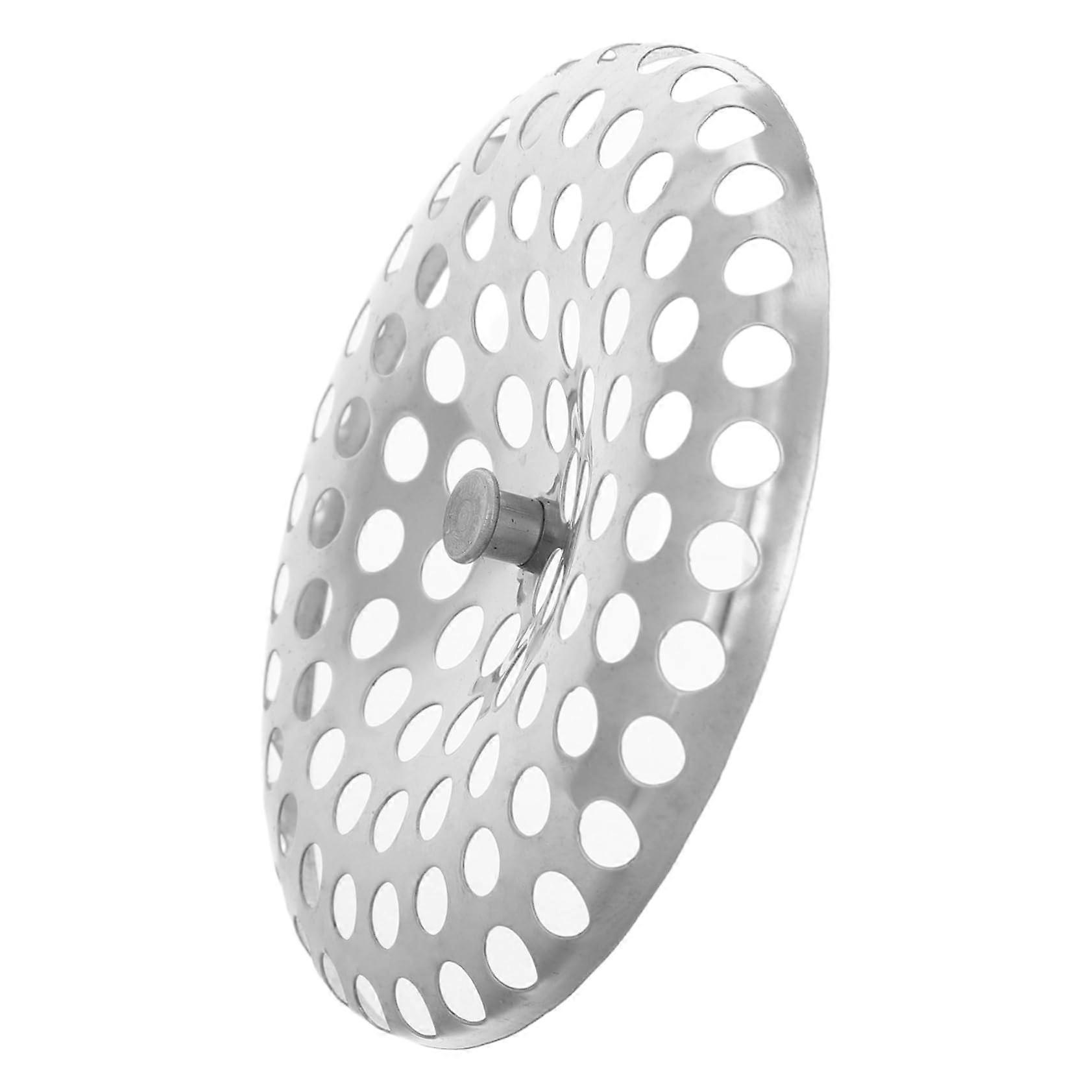 Bath drain filter with water displacement seal, shower drain filter for bathrooms, kitchens, and RVs, durable hair catcher.