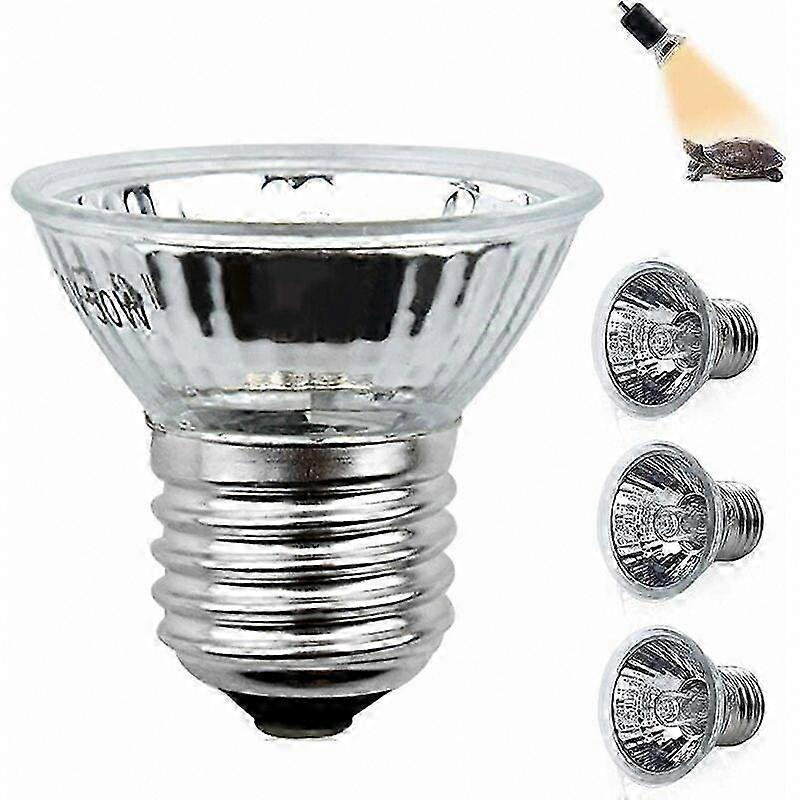 50W E27 UVA UVB Reptile Heat Lamp - Dimmable Halogen Bulb for Lizards, Turtles, Frogs, Spiders - Full Spectrum 220-240V (4 Pack)
