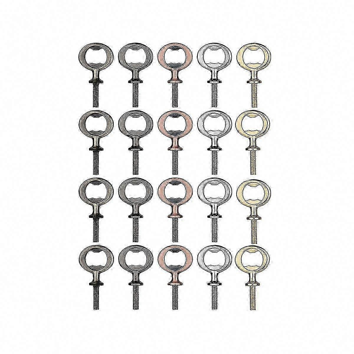 20PCS Metal Beer Opener Kit, Flat Threaded Opener Inserts for DIY Home Bar Projects