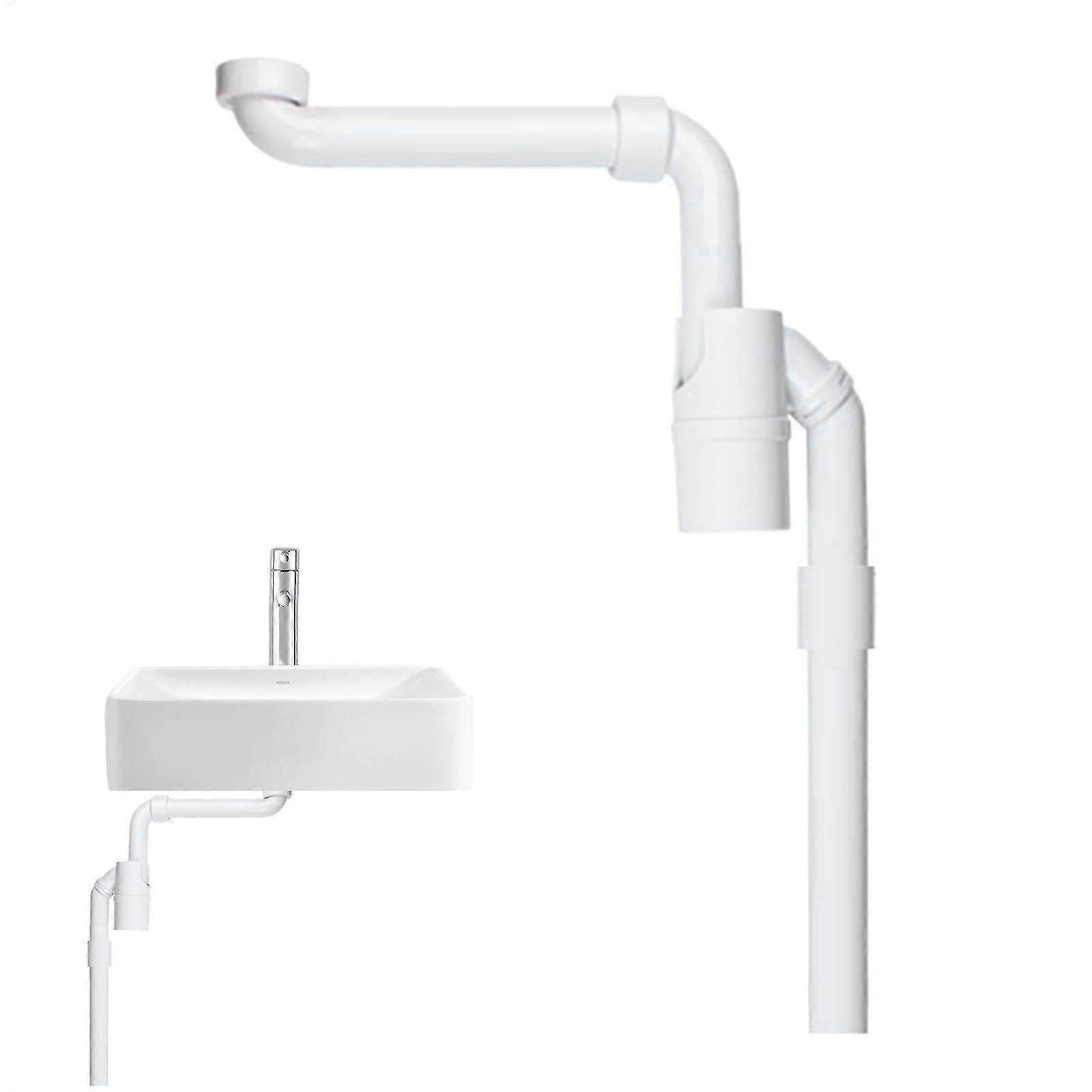 Sink Drain Pipe Tp-13, Flexible Adjustable P-Trap, Anti-Clogging Kitchen Drainage System, Space-Saving Anti-Odor Extension Pipe