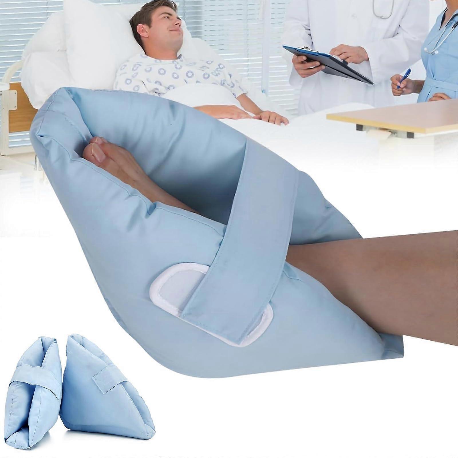 Heel Bedsore Protector Cushions 1 Pair with Open Heel Design for Pressure Relief in Bedridden Patients, Soft Cotton Cover