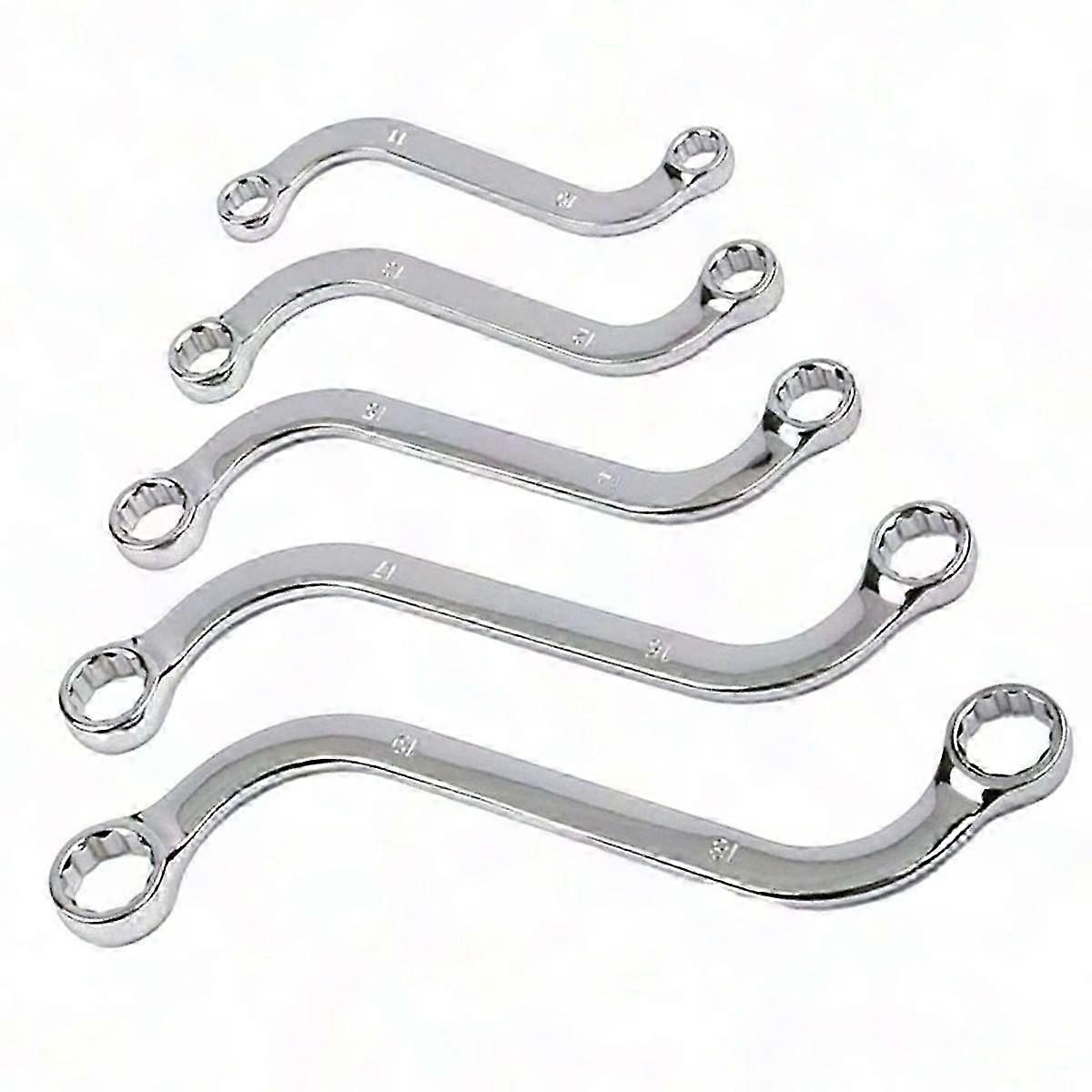 5Pcs S-Type Wrench Set 12-Point Double Head Anti-Rust Box Spanner Combination Tool Kit