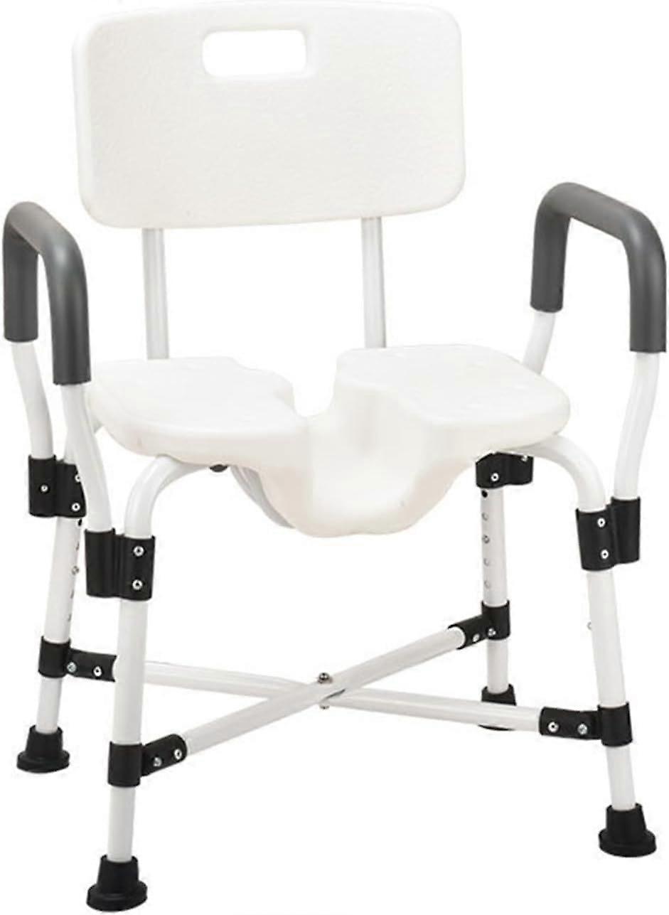 Shower Chair with Back and Removable Armrest 275Lbs,UShaped Shower Seat with Double Reinforced Crossbar Ref: 7214