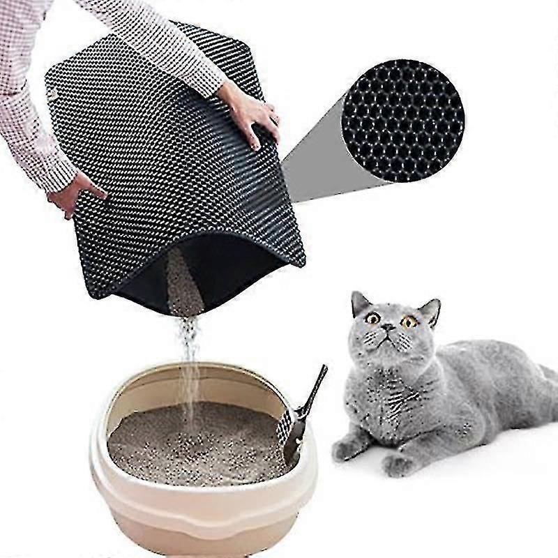 Litter Box Mat Cat Litter Mat Double Layer Design Foldable Litter Box Liner 80x63 HG