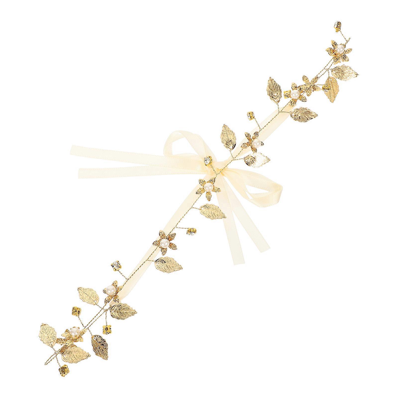 Leaf Tiara Headwear for Weddings Festivals and Costume Parties Assorted Color Alloy Crystal Decoration 1Pcs