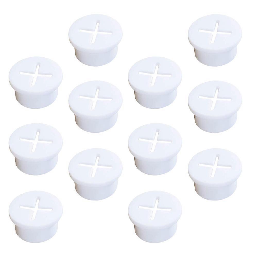 منظم جروميت سلك الكابلات للمنزل من المطاط الأبيض مع 12 قطعة لتناسب معظم الكابلات 0.58 بوصة