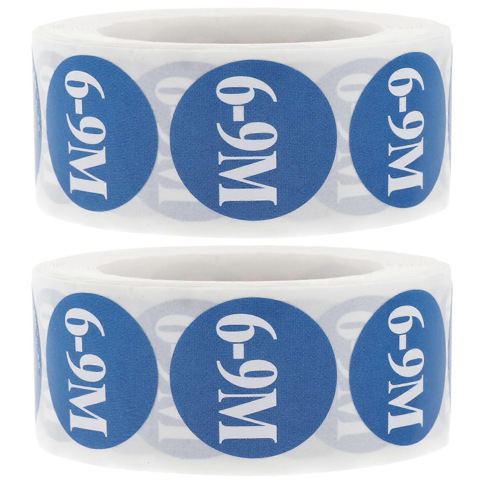 Size Label Paper Sticker Clothing Size Adhesive for Retail Stores Blue Material 2 Rolls