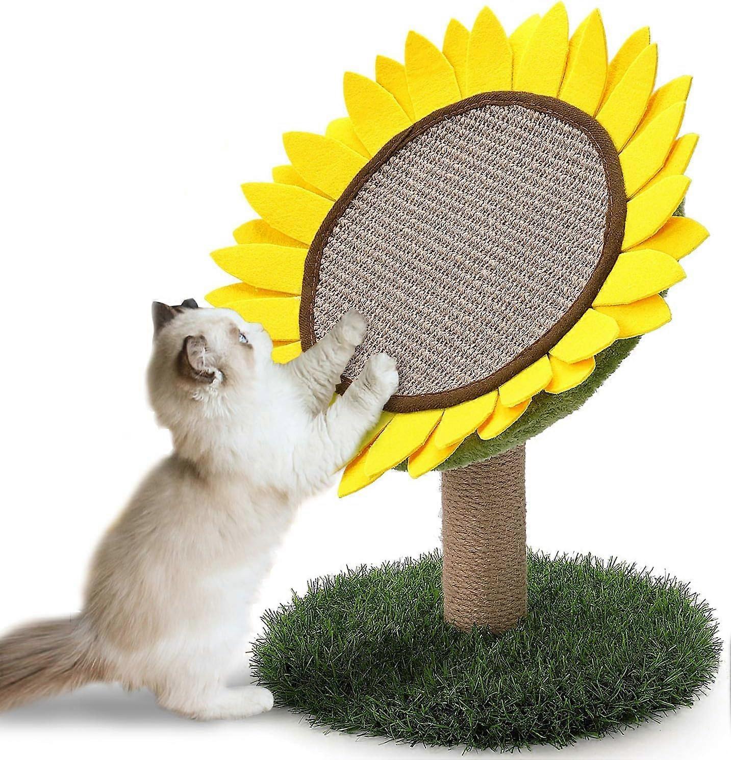 Cat Scratching Post Sunflower Design, Durable Claw Scratcher for Cats, Ideal for Indoor Use, Encourages Healthy Scratching Behavior
