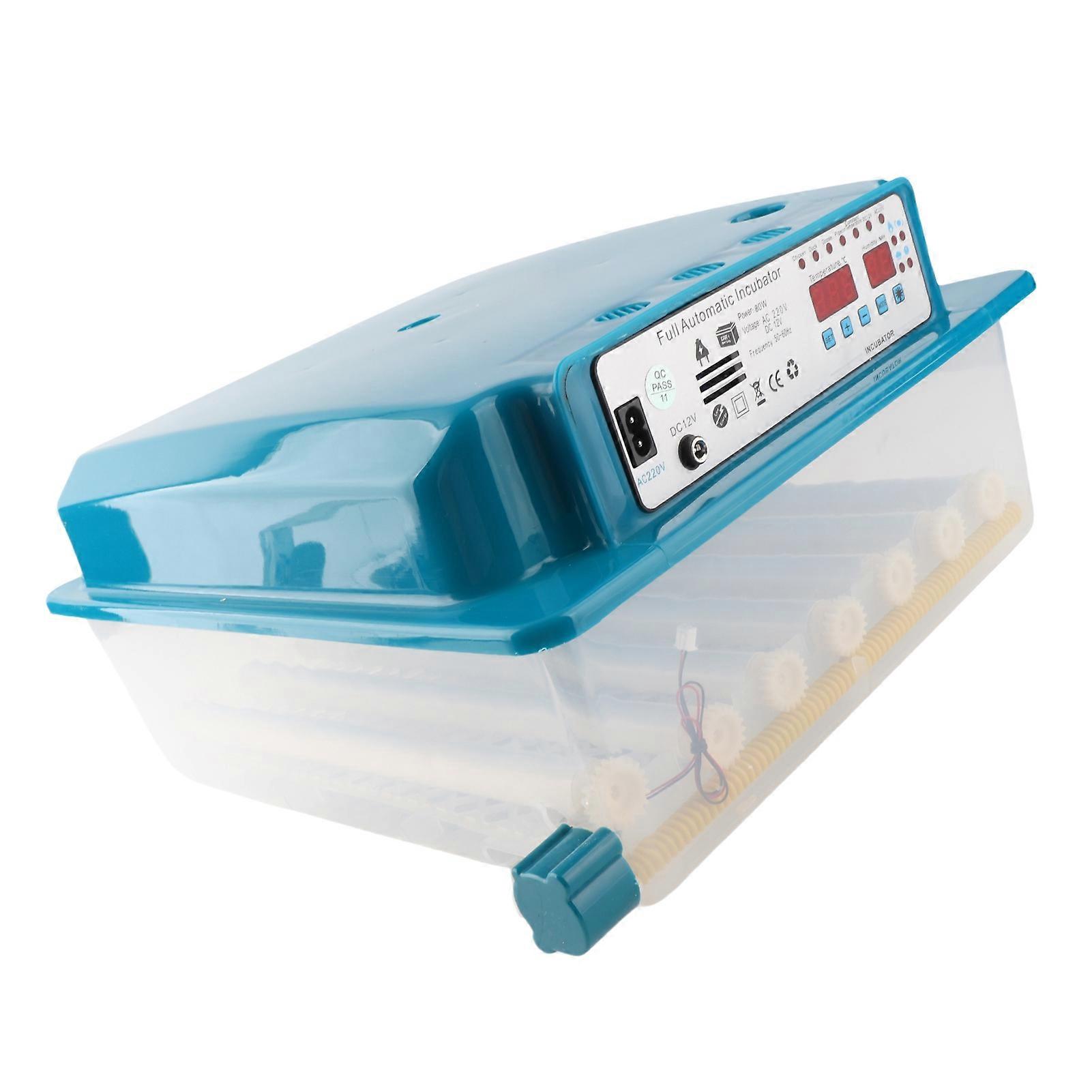 36 Eggs ABS Digital Poultry Incubator with Auto Temp Control Blue