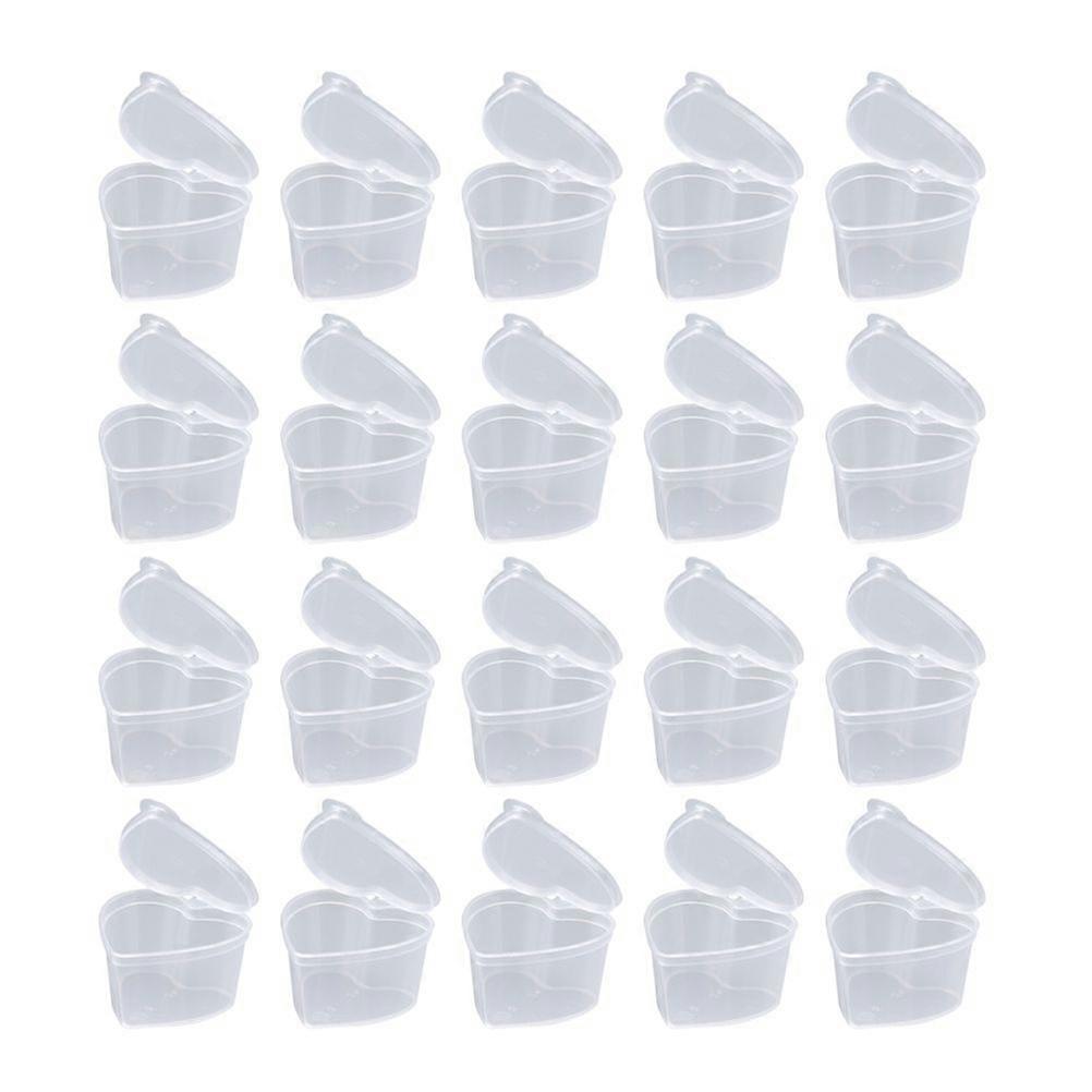 25PCS Heart Shape Boxes Transparent Storage Cases Sundries Organizer DIY Sealing Case