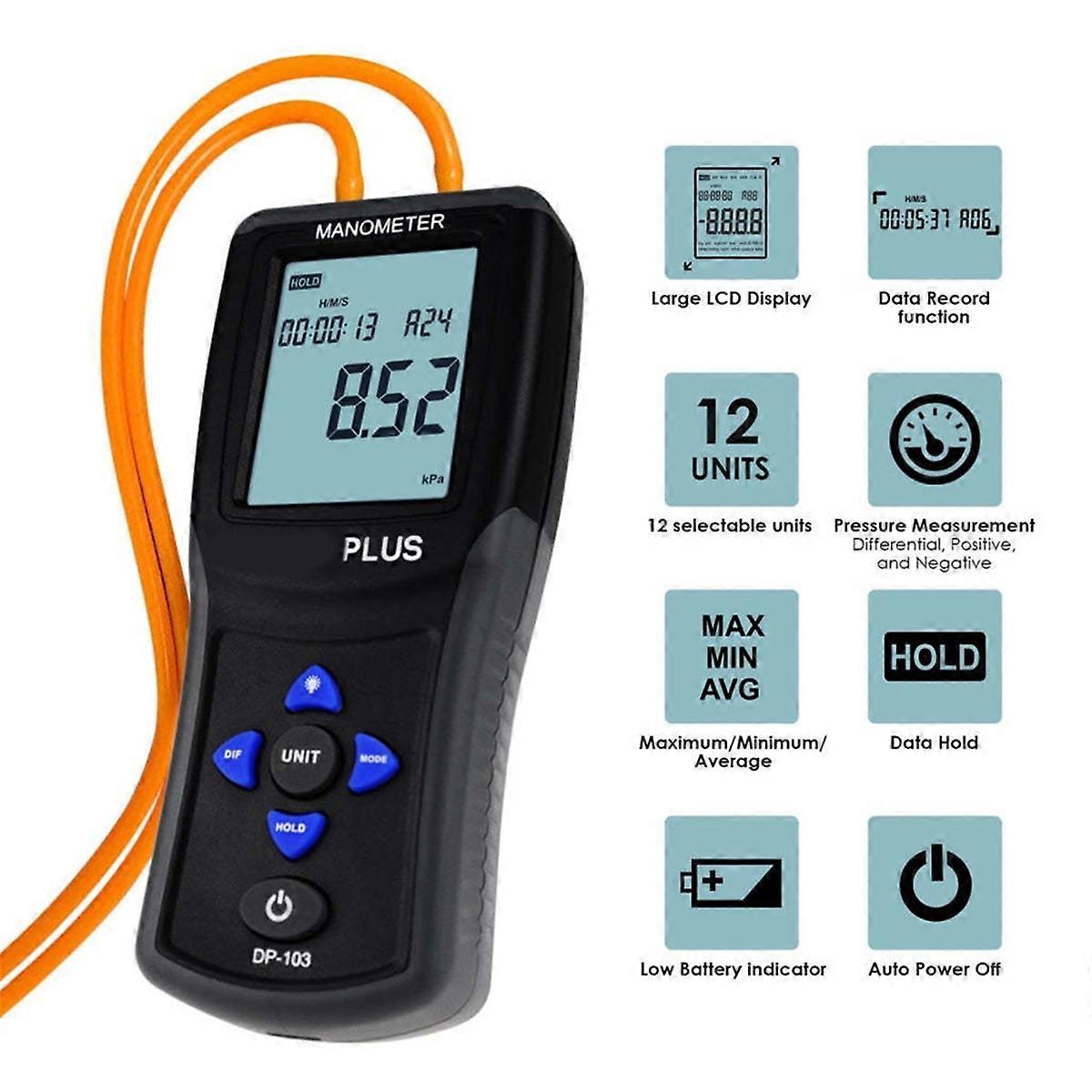 Manometer Digitales elektronisches Hand-Differenzdruckmessgerät