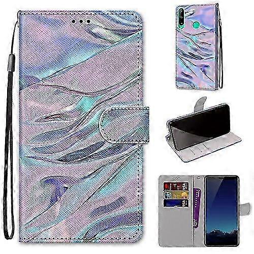 For Huawei P40 Lite E / Y7p Coloured Drawing Cross Texture Horizont...