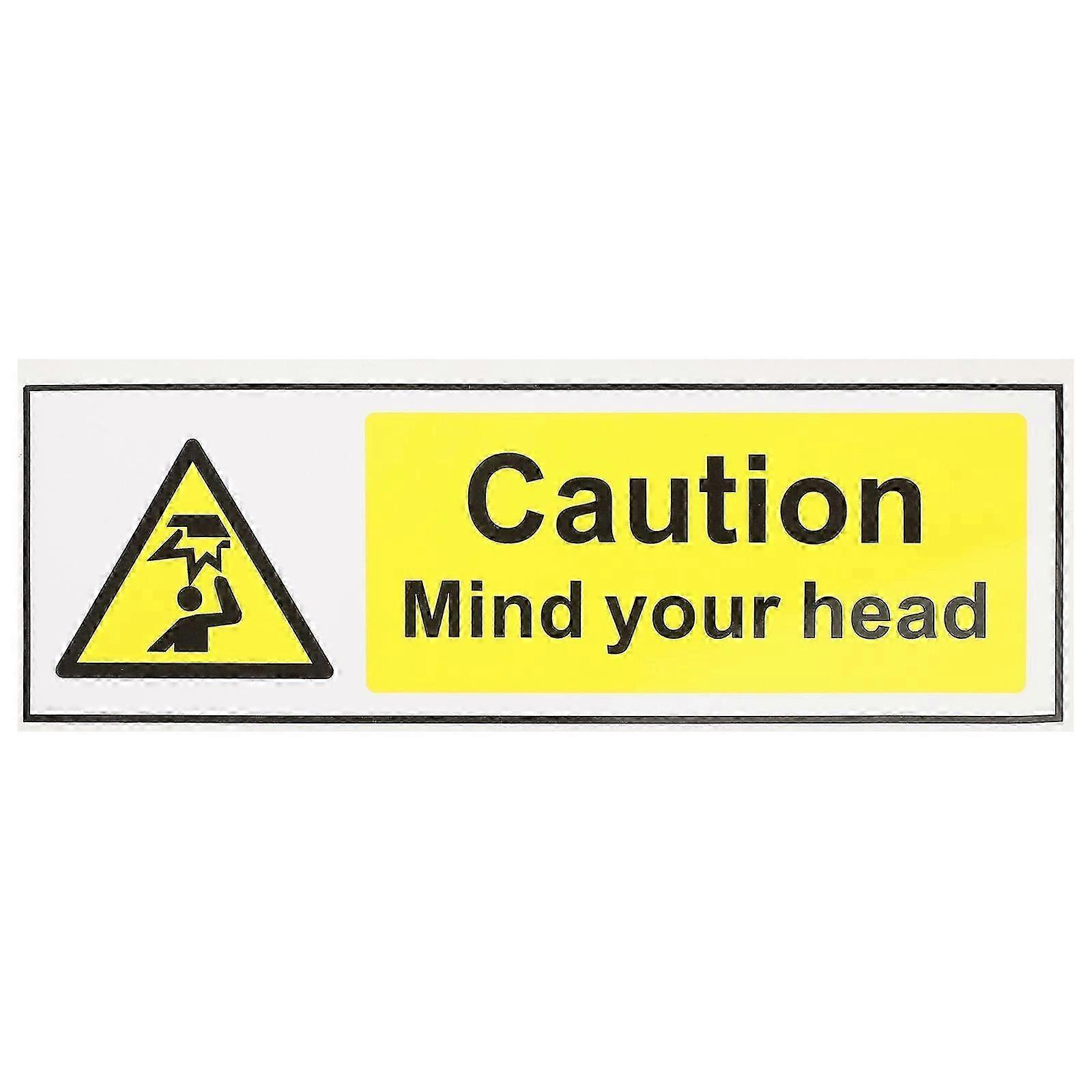 Low overhead warning sticker - self adhesive clearance caution sign