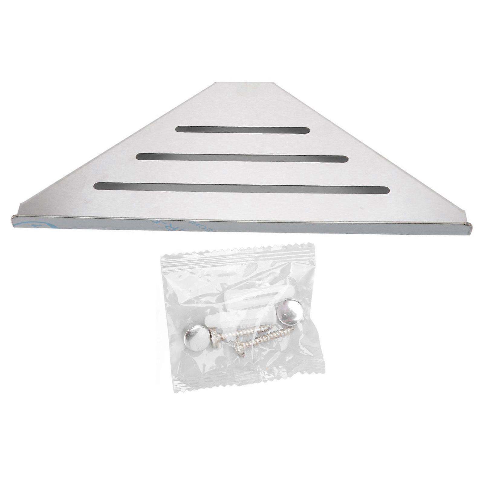 Corner Shower Shelf Triangular Shape Single Layer Punching Efficient Storage Casual Style Stainless Steel Shampoo Holder