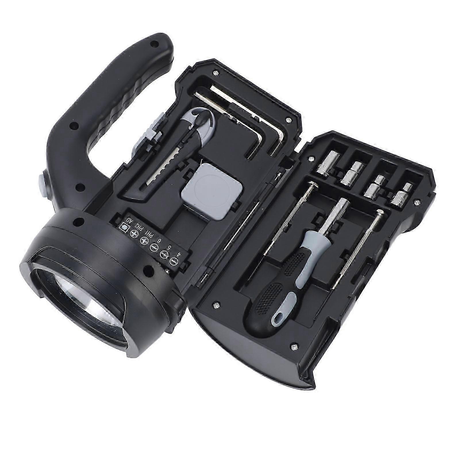 LED Flashlight Household Tool Kit Hardware Tools Set for Outdoor Home Work Lighting