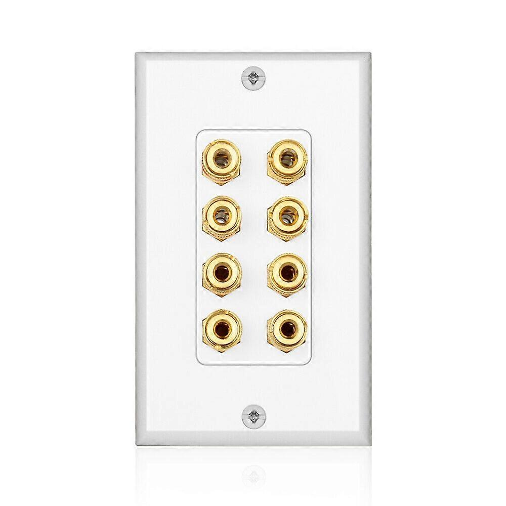 8 Posts Speaker Wall Plate Home Theater Wall Plate Audio Panel for 4 Speakers